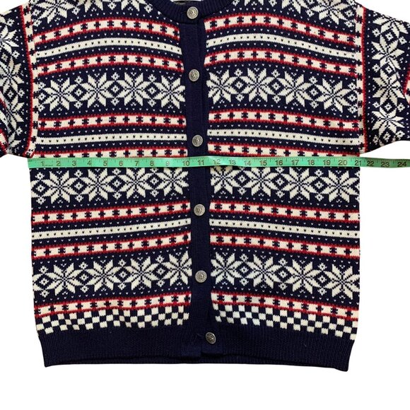 USA Pendleton 100% Wool Navy/Red/White Button-Up Cardigan Sweater Women SZ L VTG - Picture 7 of 7
